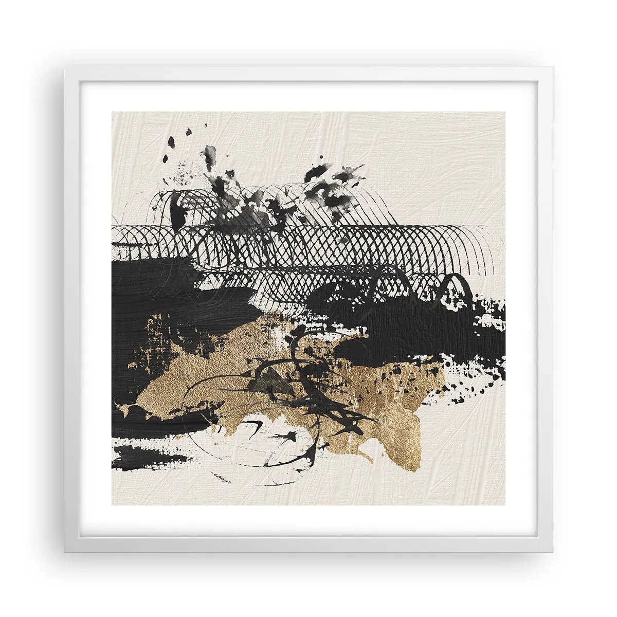 Plakat i hvid ramme - Komposition med lidenskab - 50x50 cm
