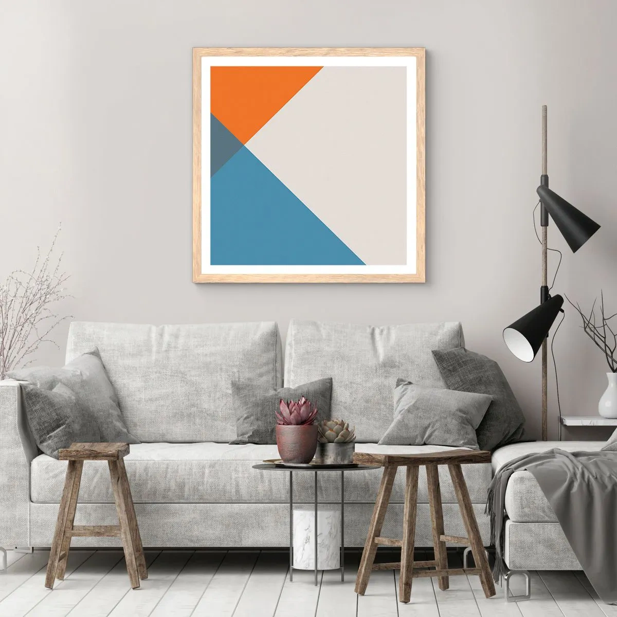 Plakat i ramme af lyst egetræ - Med hensyn til ... - 30x30 cm