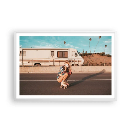Plakat i hvid ramme - Smil, tak! - 91x61 cm