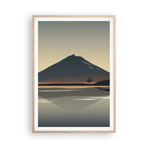 Plakat i ramme af lyst egetræ - Spejlrefleksion - 70x100 cm