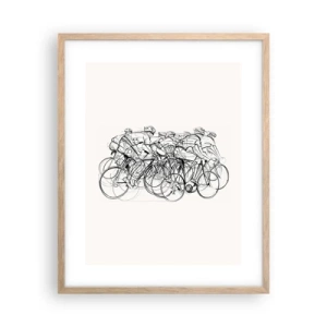 Plakat i ramme af lyst egetræ - Sammen i et team - 40x50 cm