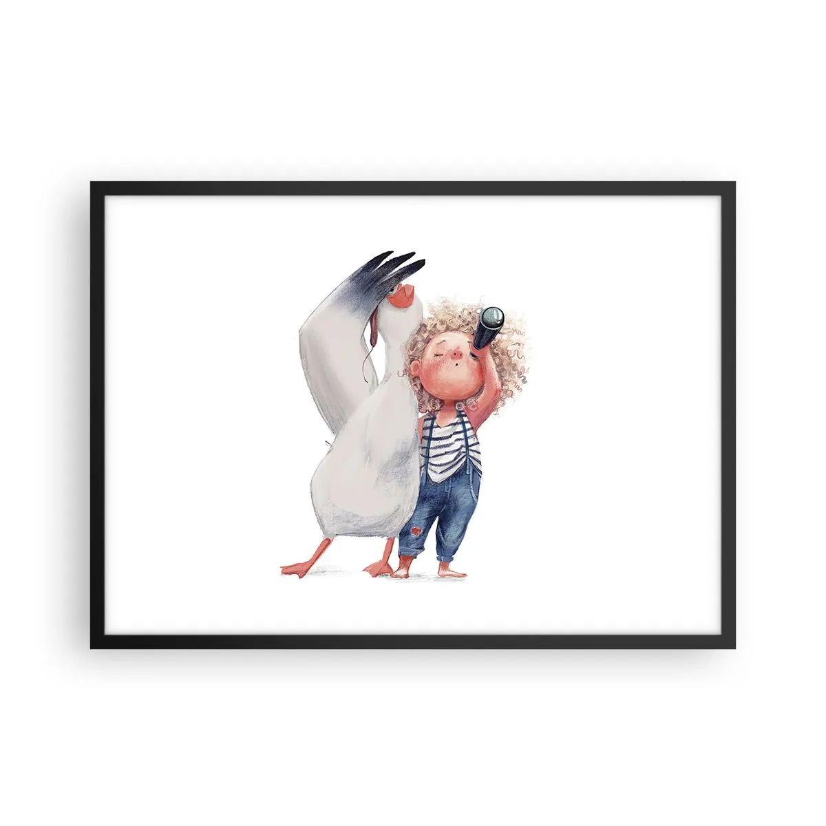 Plakat i sort ramme - En plan for en fantastisk rejse - 70x50 cm