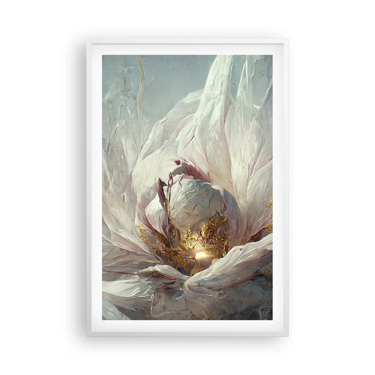 Plakat i hvid ramme - Blomstrer en gang om hundrede år - 61x91 cm
