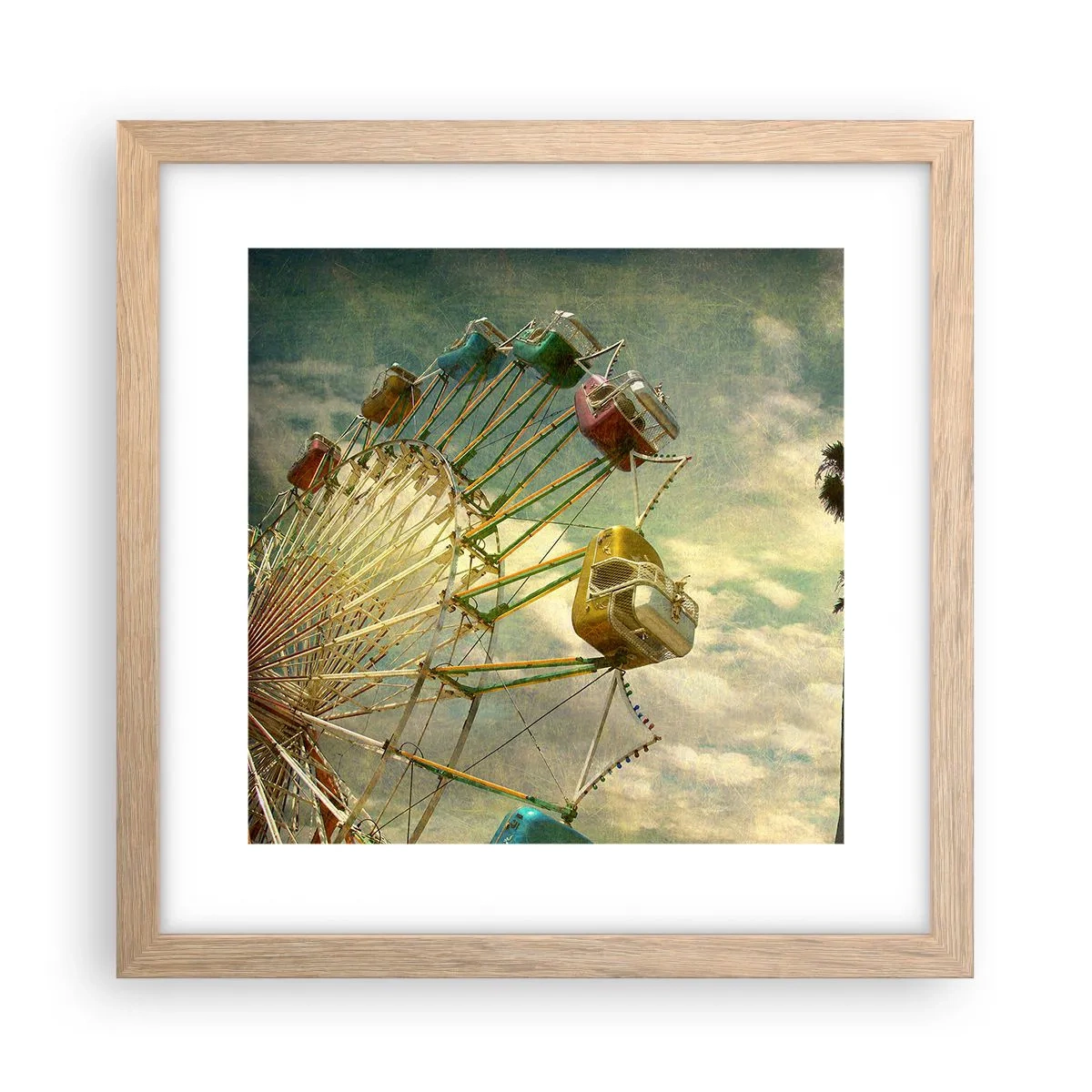 Plakat i ramme af lyst egetræ - Vil være, vil være sjov.... - 30x30 cm