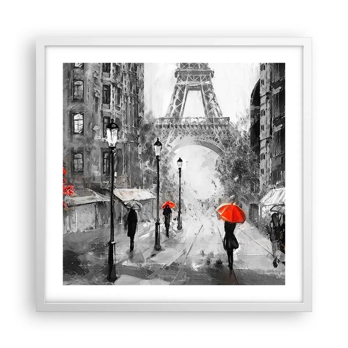 Plakat i hvid ramme - Alle veje fører til den - 50x50 cm