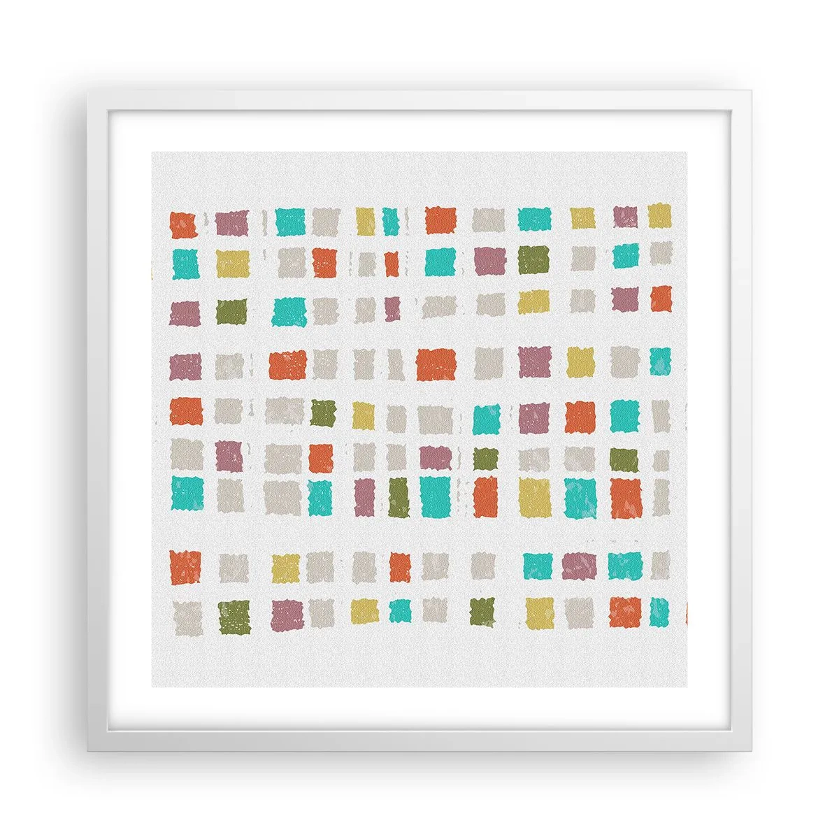 Plakat i hvid ramme - Ukendt leg - 50x50 cm