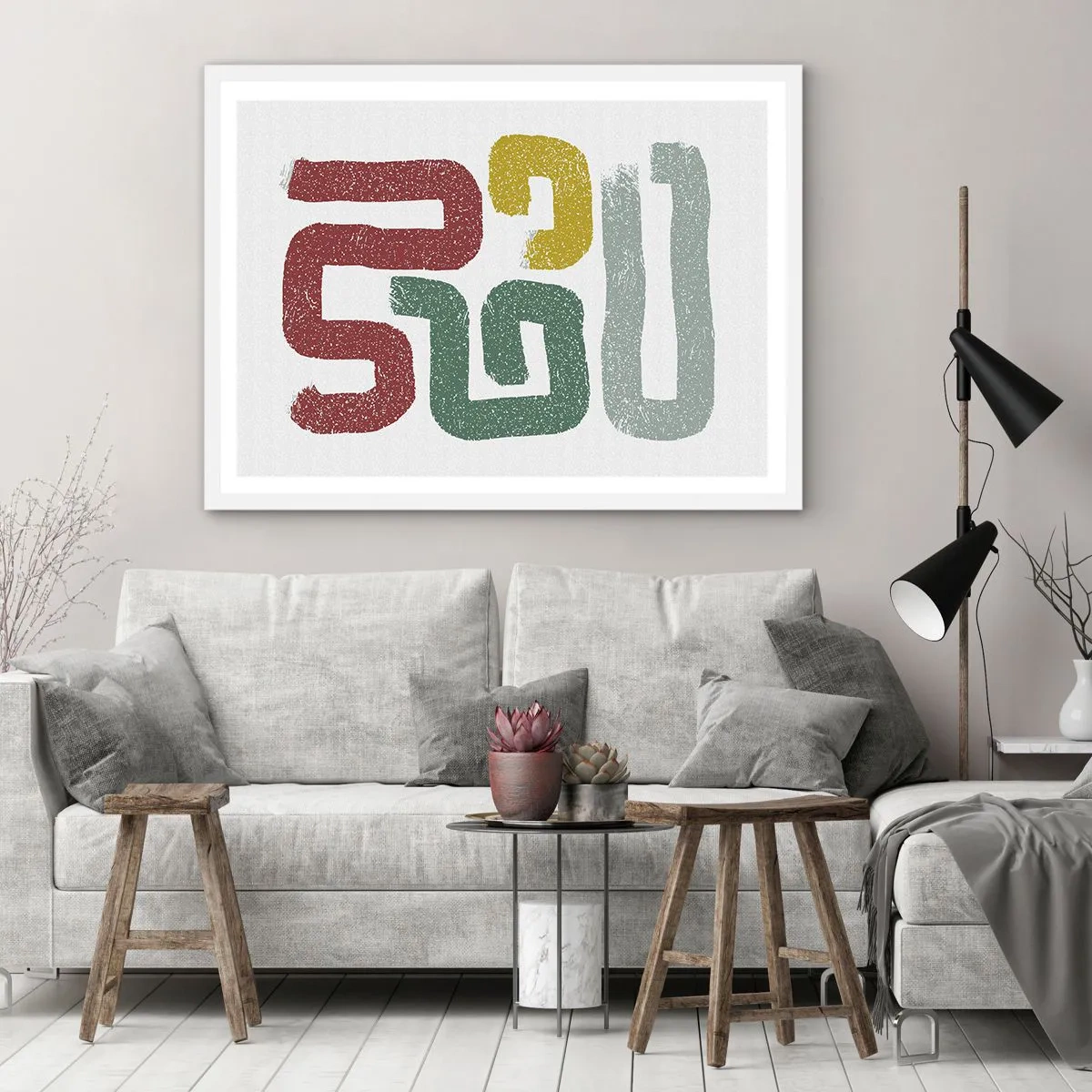 Plakat i hvid ramme - På et ukendt sprog - 91x61 cm