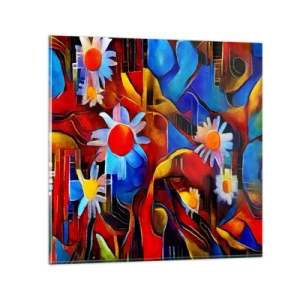 Billede på glas - Livets farver - 30x30 cm