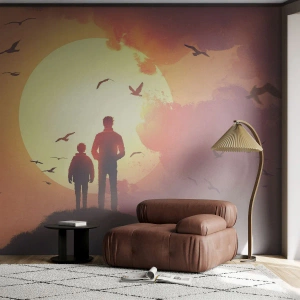 Fototapet Selvklæbende Deluxe Sticker - Ansigt til ansigt med solen - Abstraktion, Fantasi, Stykke - 100x70 cm