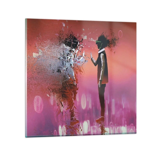 Billede på glas - Er det muligt at se ind i sig selv? - 70x70 cm