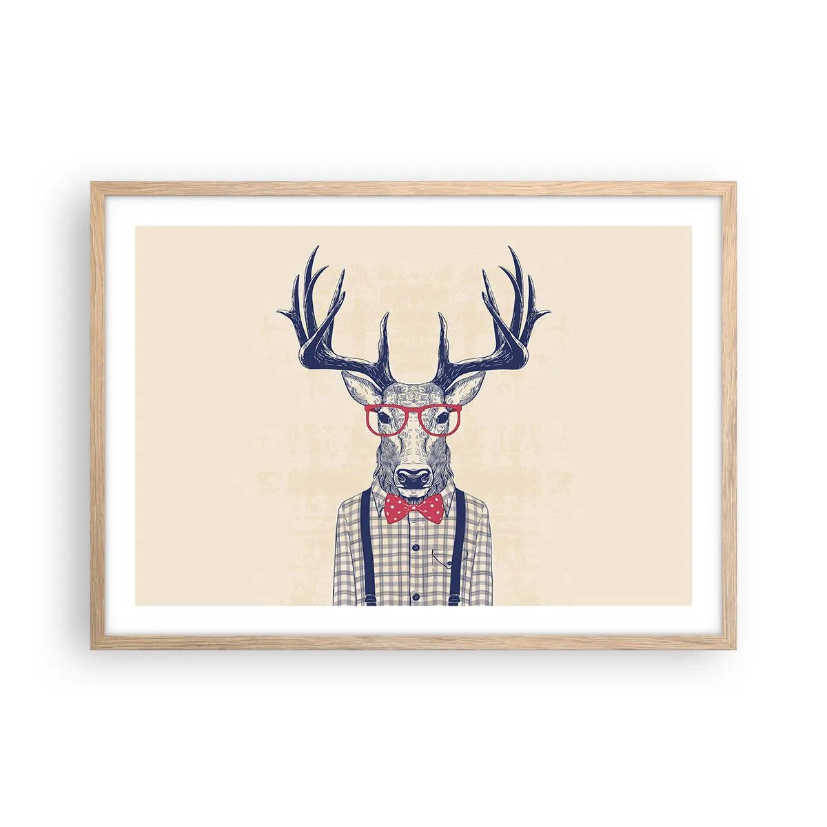 Plakat i ramme af lyst egetræ - Et underholdende ekstravaganza - 70x50 cm