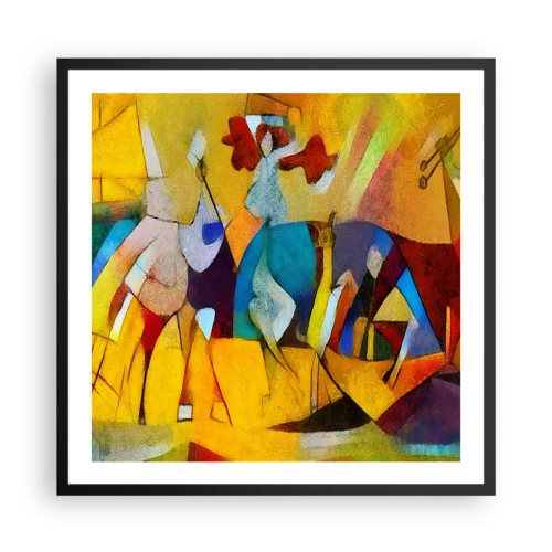 Plakat i sort ramme - Sol - liv - glæde - 60x60 cm