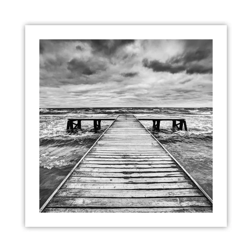 Plakat - Jeg venter på, at vinden blæser væk... - 50x50 cm