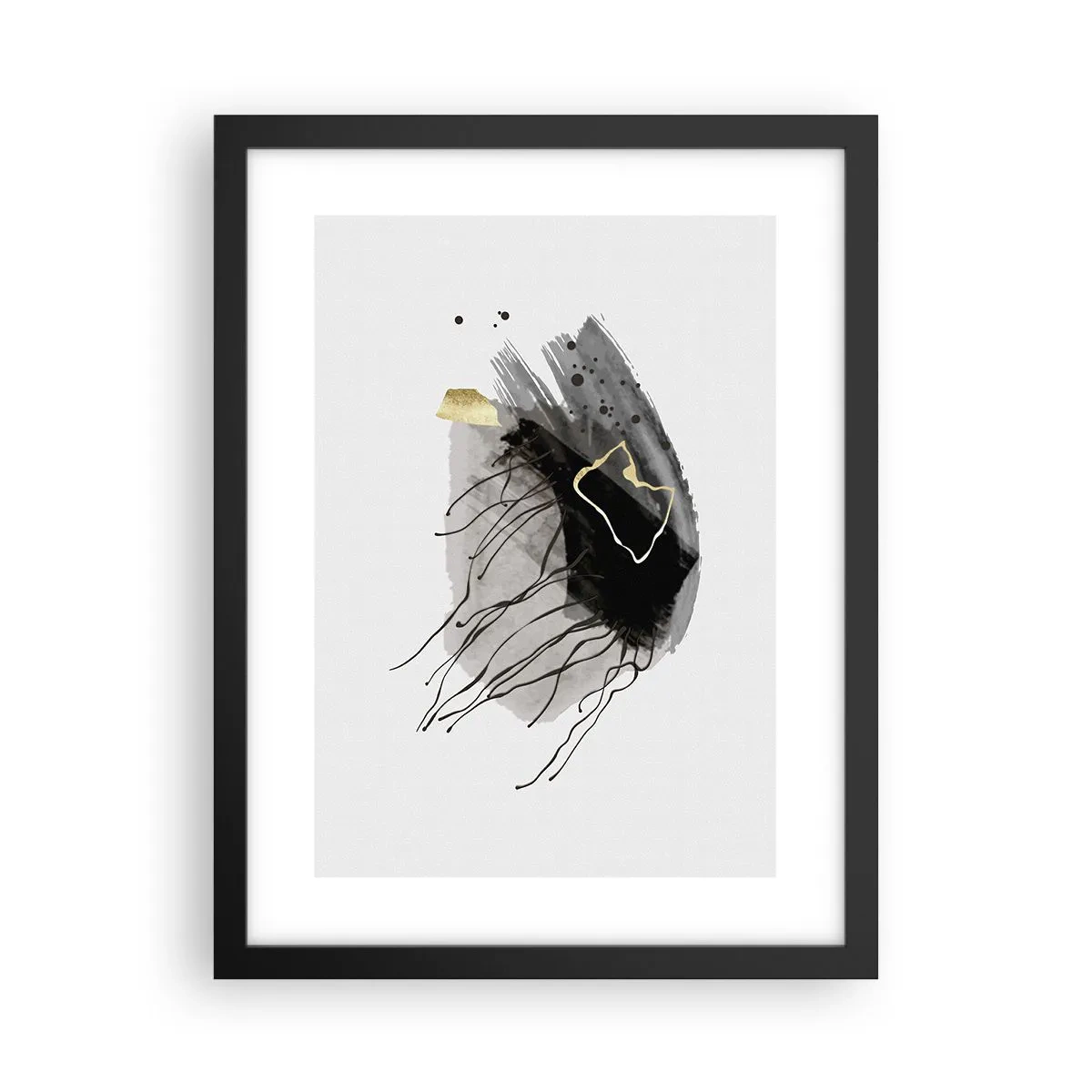 Plakat i sort ramme - I sort og guld - 30x40 cm