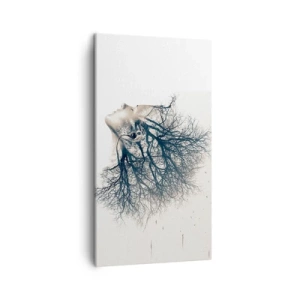 Lærredstryk - Billede på lærred - Lyttede til træets hvisken - 45x80 cm