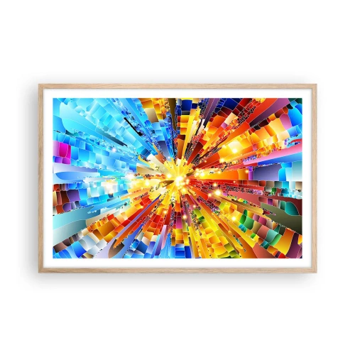 Plakat i ramme af lyst egetræ - In medias res - 91x61 cm