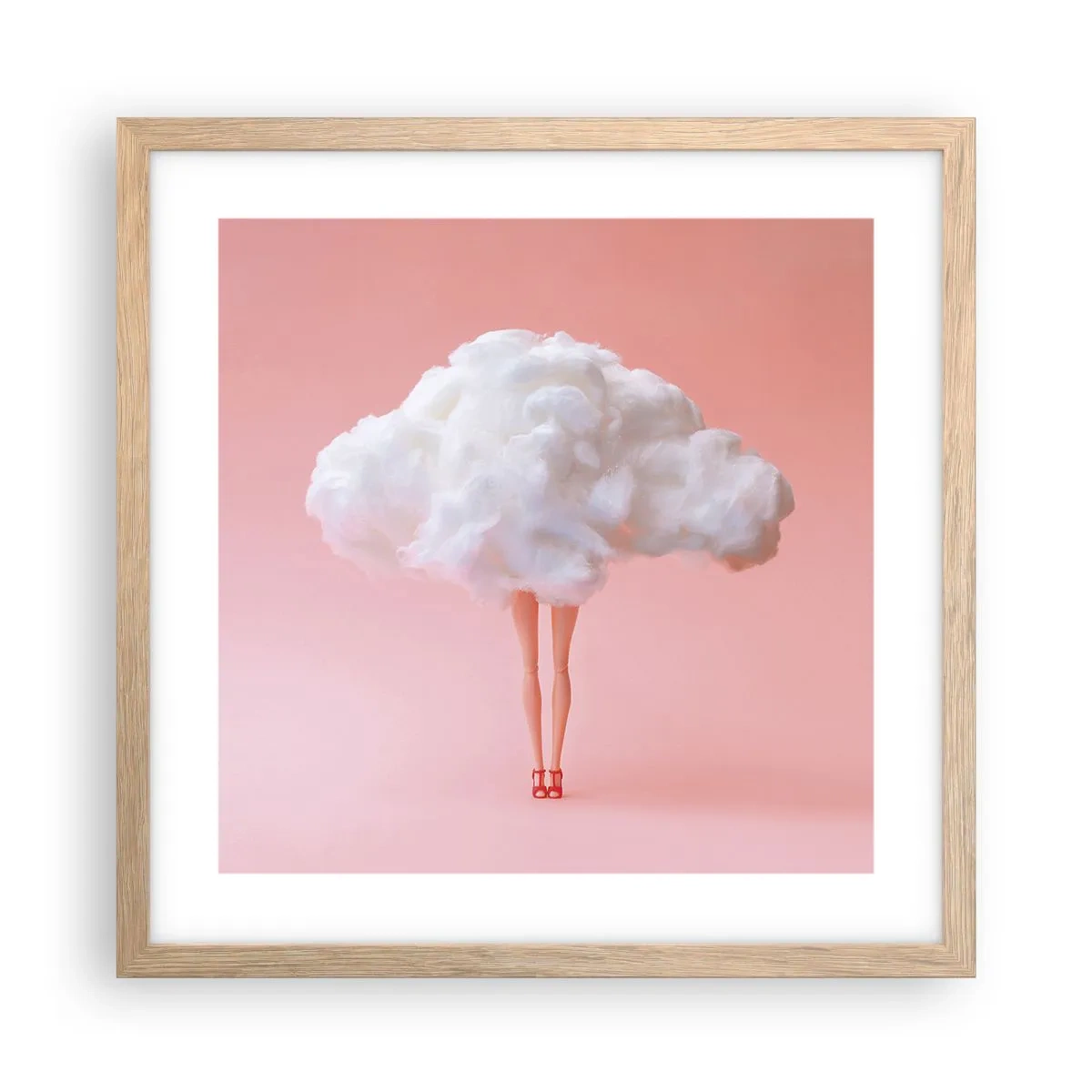 Plakat i ramme af lyst egetræ - Et sødt løfte - 40x40 cm