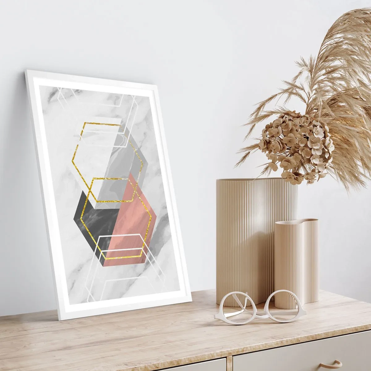 Plakat i hvid ramme - Kædesammensætning - 50x70 cm