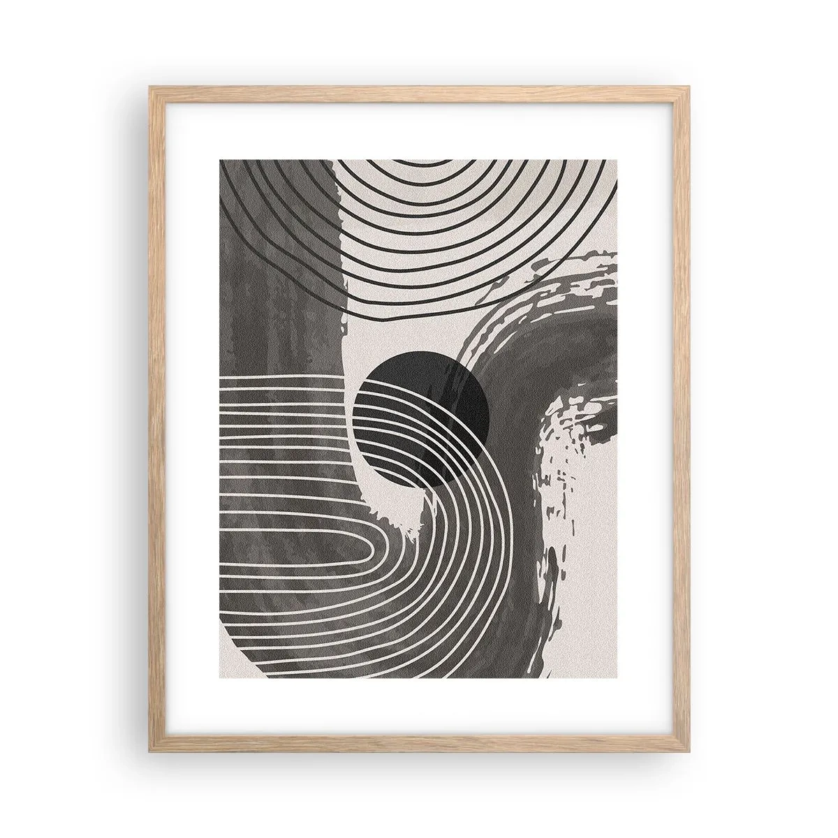 Plakat i ramme af lyst egetræ - Oval vinder - 40x50 cm