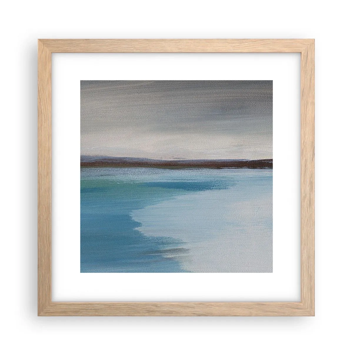 Plakat i ramme af lyst egetræ - Horisontalt landskab - 30x30 cm