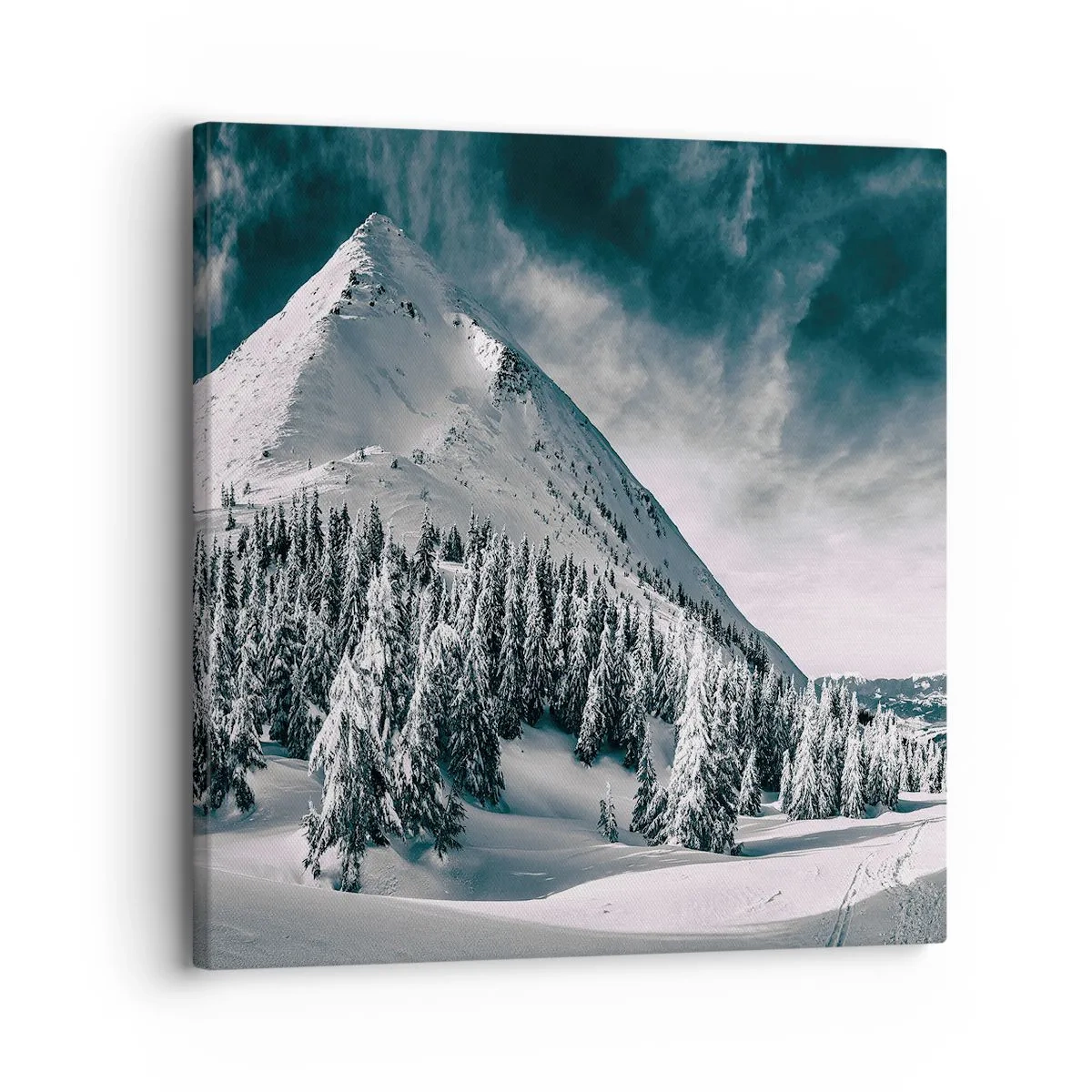 Lærredstryk - Billede på lærred - Land med sne og is - 30x30 cm