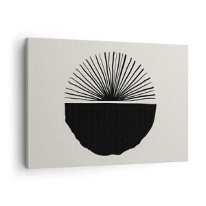 Lærredstryk - Billede på lærred - Minimalistisk sort motiv på en lys baggrund - 70x50cm - En vifte af muligheder - Moderne vægdekoration til stue og soveværelse ARTTOR