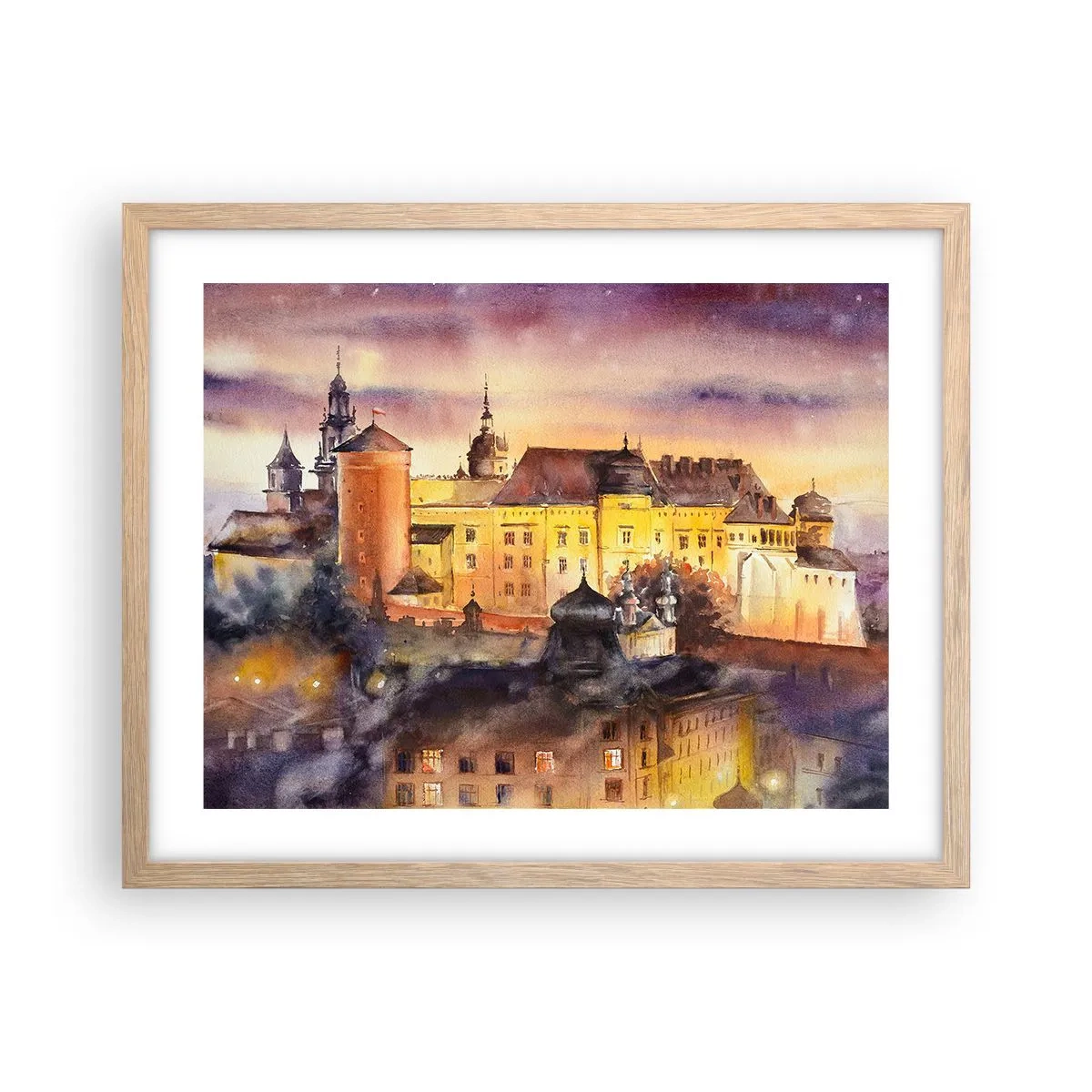 Plakat i ramme af lyst egetræ - En historie og en fortælling - 50x40 cm