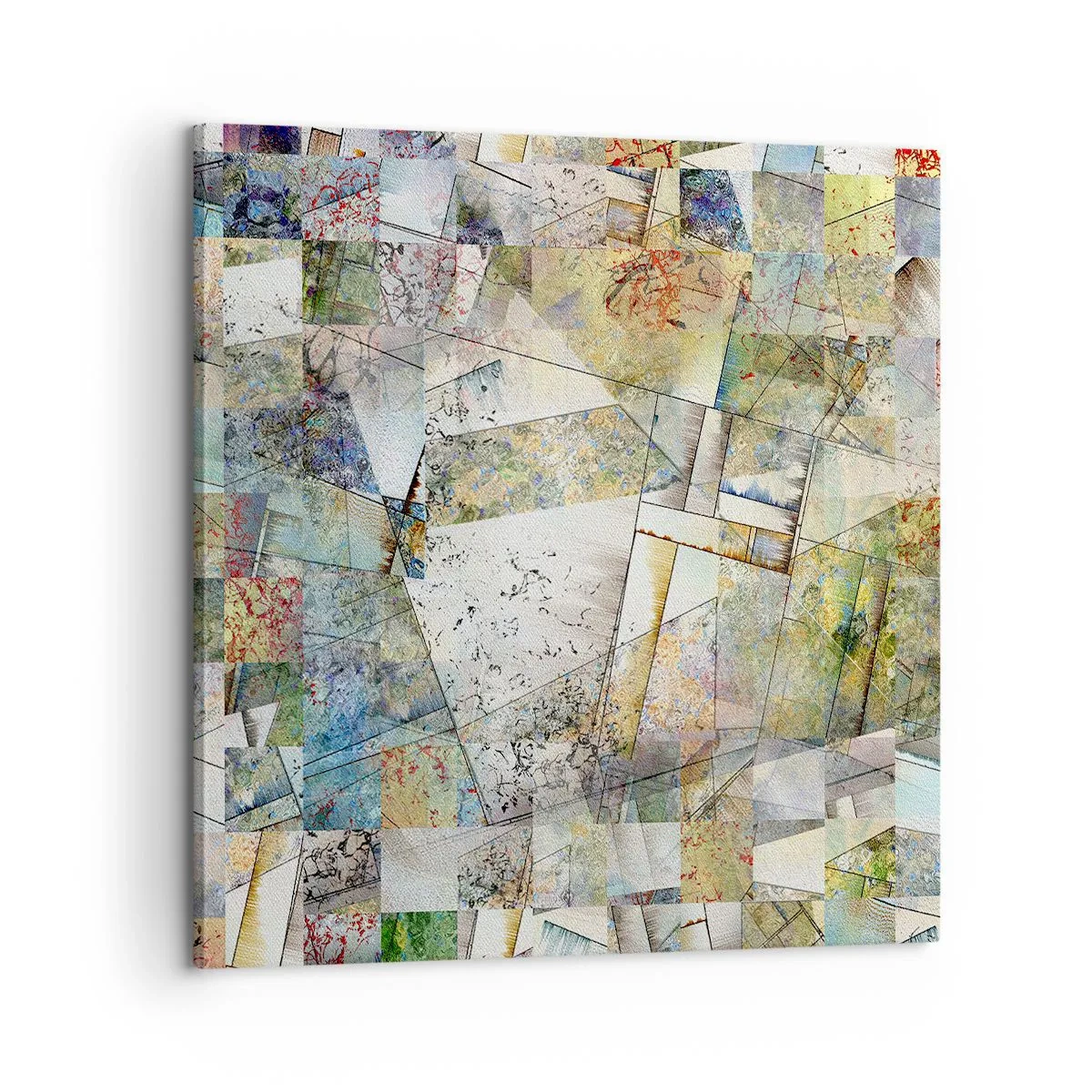 Lærredstryk - Billede på lærred - Geometrisk ommøblering - 60x60 cm