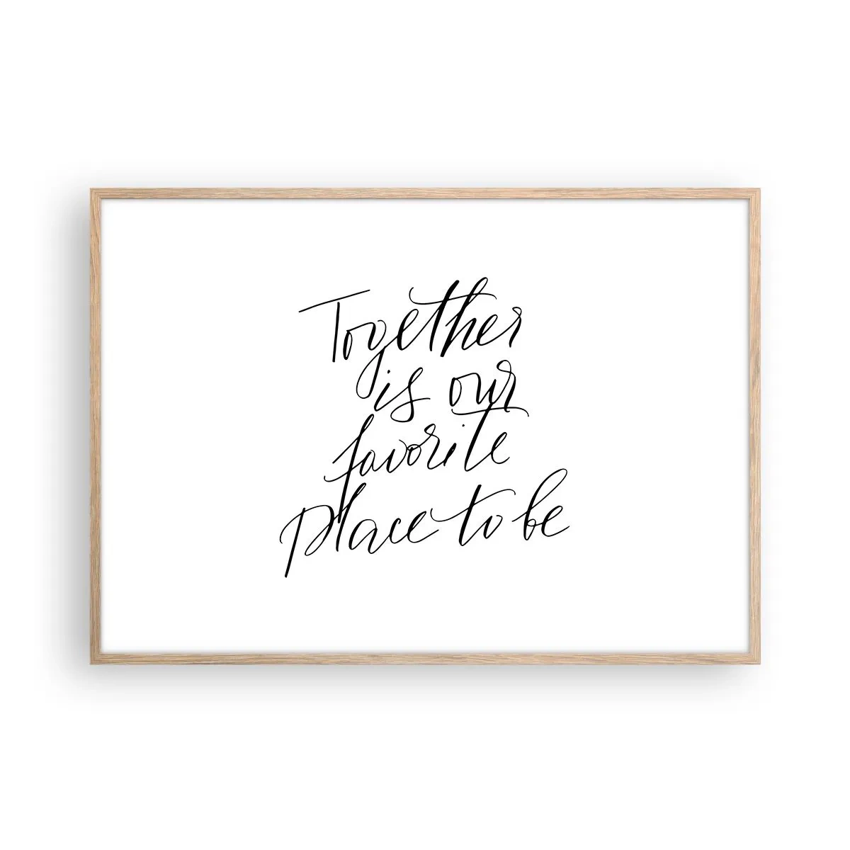 Plakat i ramme af lyst egetræ - Føler du det også? - 100x70 cm