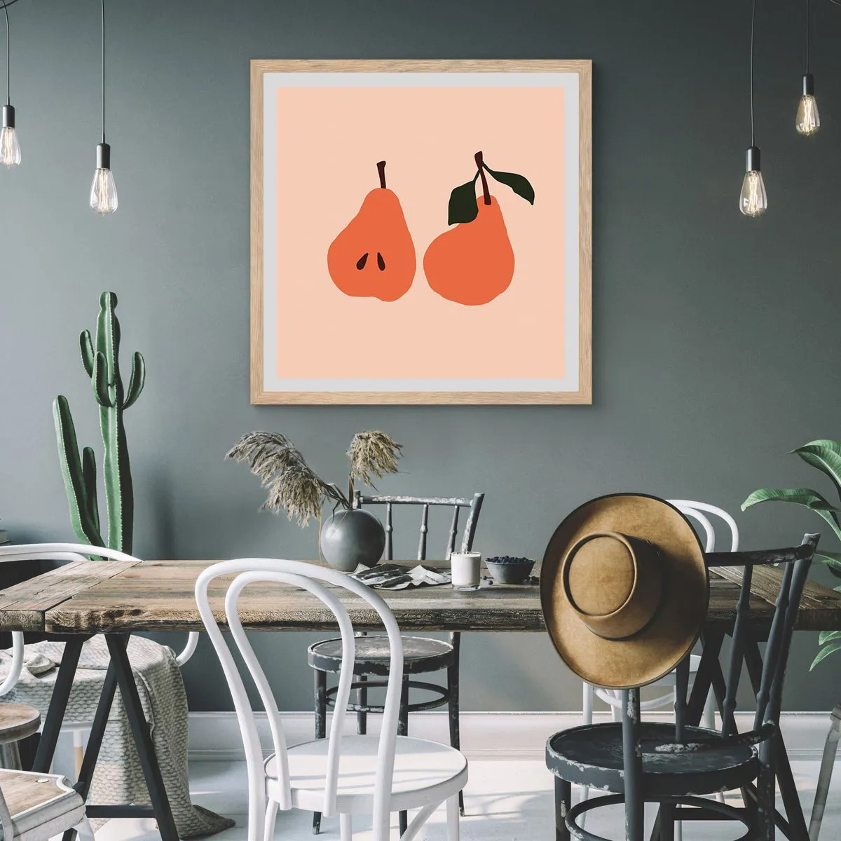 Plakat i ramme af lyst egetræ - Sødmen selv - 50x50 cm