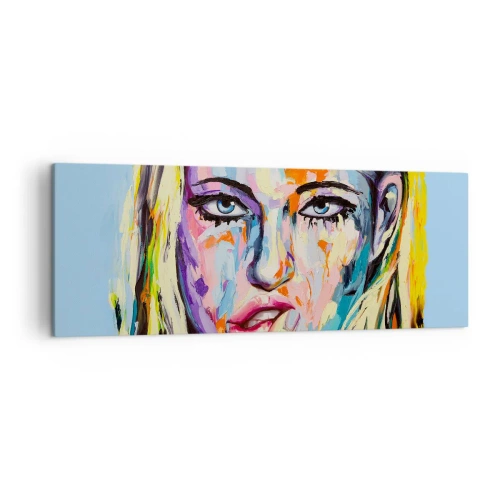 Lærredstryk - Billede på lærred - Se hende lige i øjnene - 140x50 cm