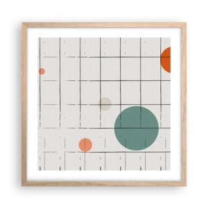 Plakat i ramme af lyst egetræ - Fanget i en fælde. Os eller dem? - 50x50 cm