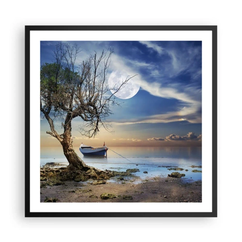 Plakat i sort ramme - Er dette enden eller begyndelsen? - 60x60 cm