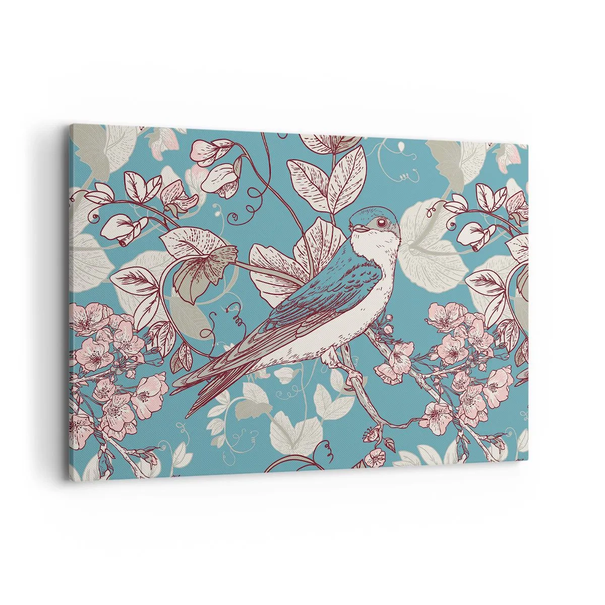 Lærredstryk - Billede på lærred - I de hvide skove kvidrende og sølvfarvede - 120x80 cm