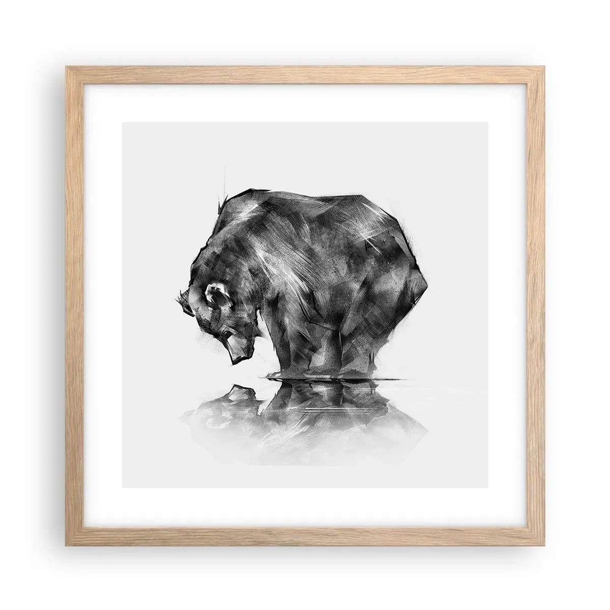 Plakat i ramme af lyst egetræ - Dejligt at se nogen tæt på - 40x40 cm