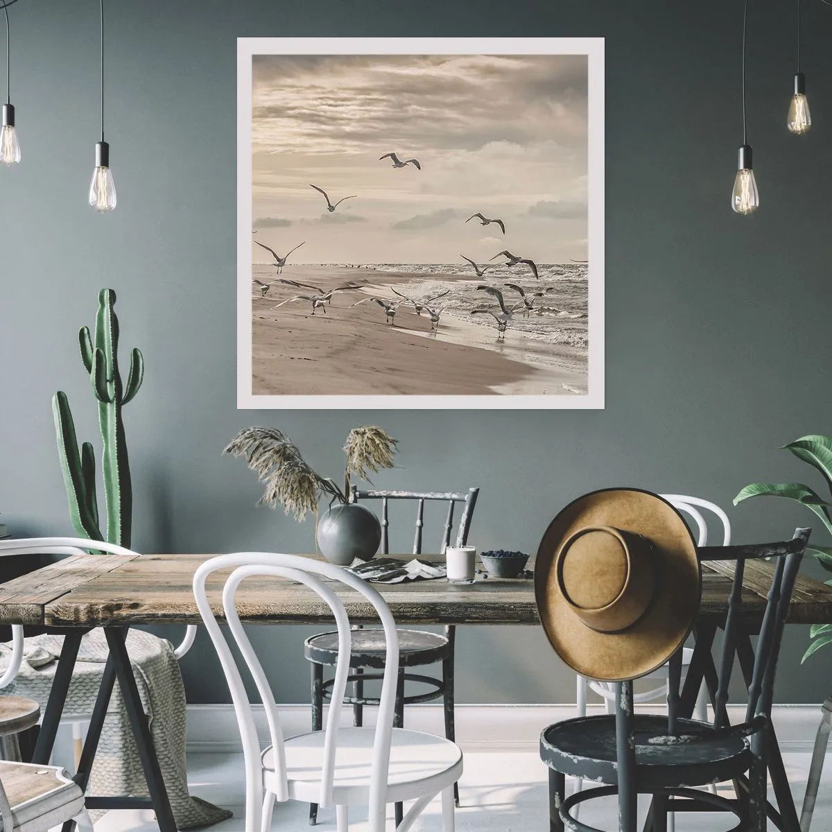 Plakat - Havet brummer, fuglene synger - 60x60 cm