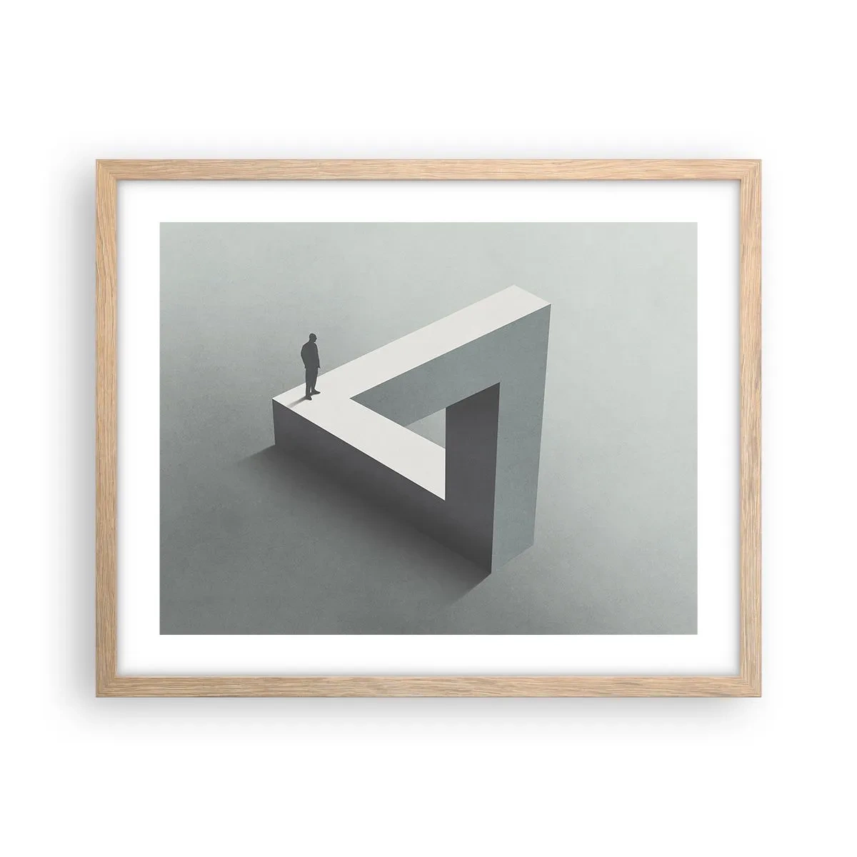 Plakat i ramme af lyst egetræ - Og dog er det muligt - 50x40 cm