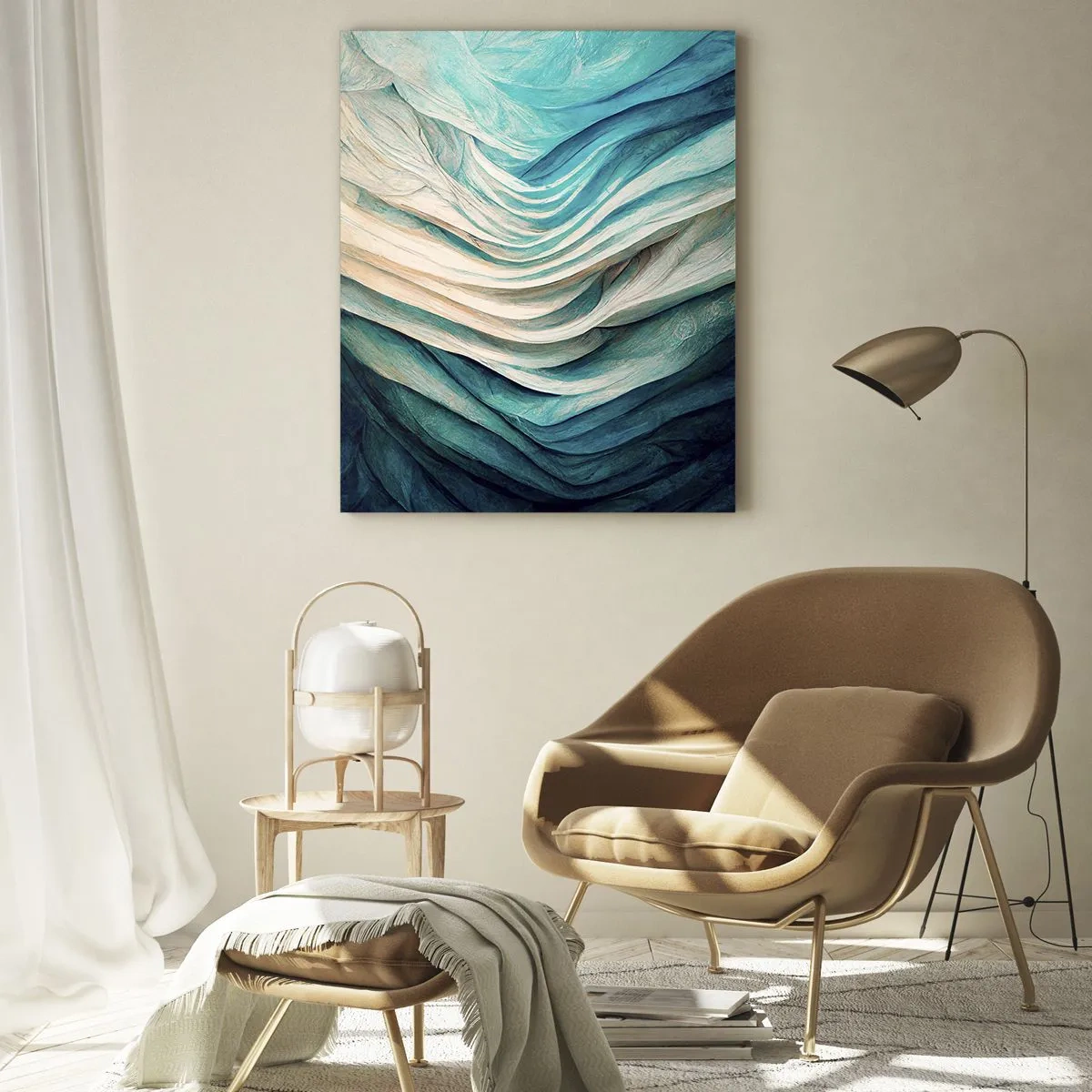 Billede på glas - Blå umættelighed - 50x70 cm