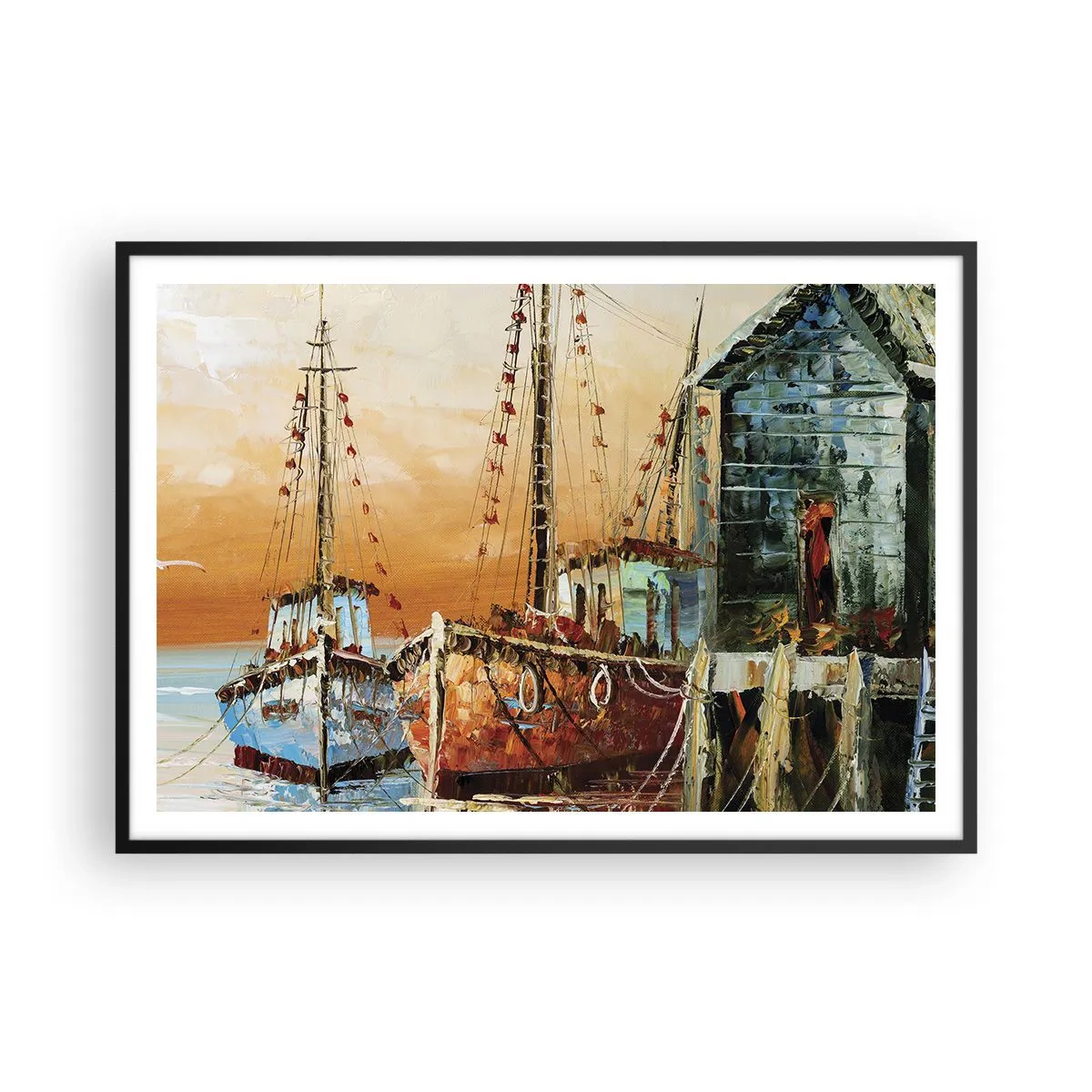 Plakat i sort ramme - Fredelig tilbagevenden - 100x70 cm
