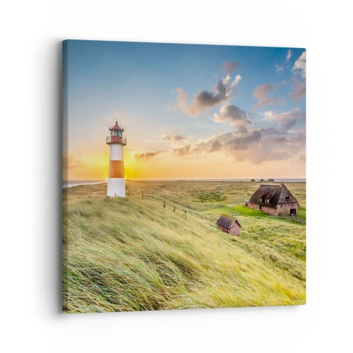 Lærredstryk - Billede på lærred - Mellem bølgerne - 30x30 cm