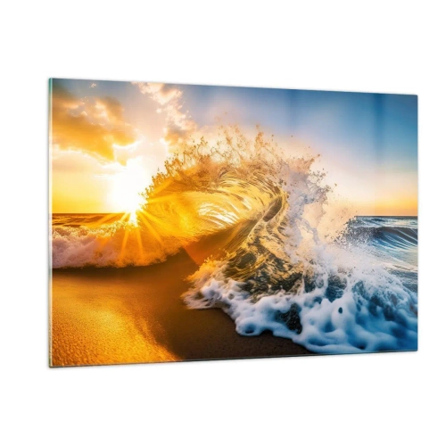 Billede på glas - Leg på sandet - 120x80 cm