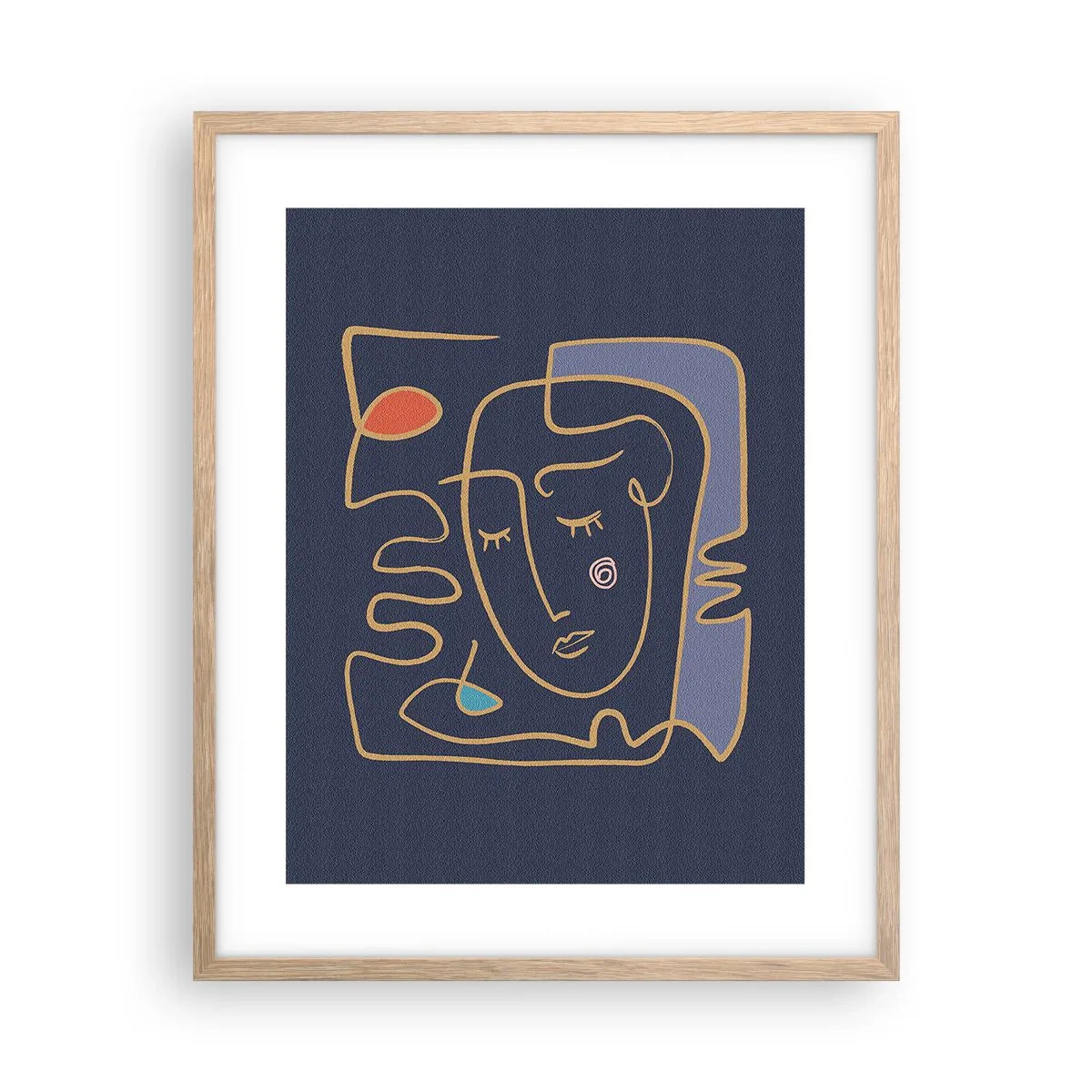 Plakat i ramme af lyst egetræ - I drømmerier - 40x50 cm