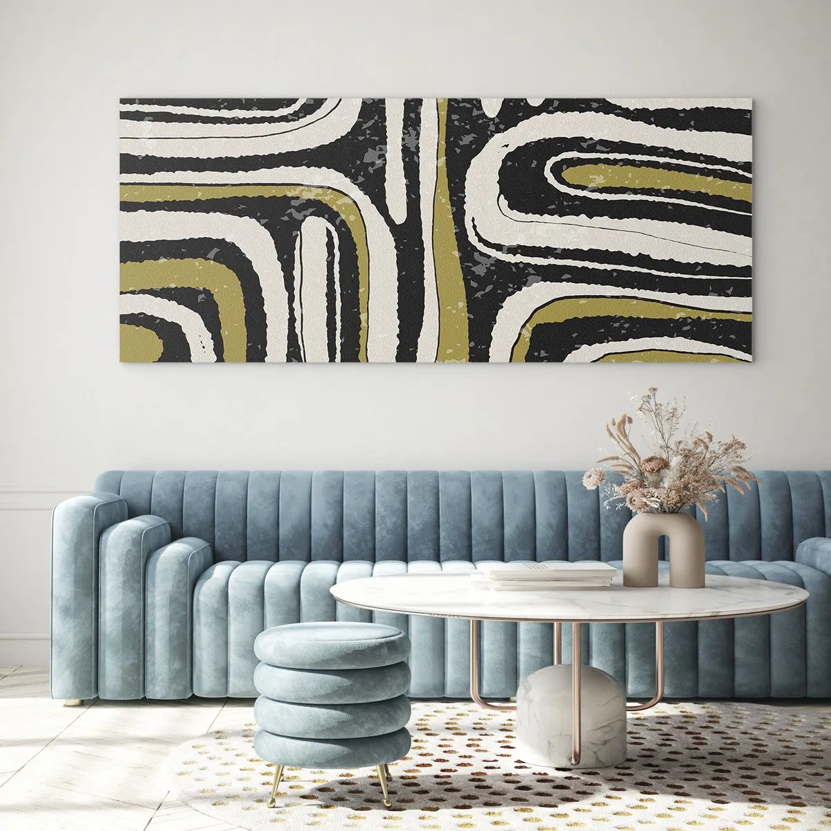 Billede på glas - Komposition: stier og gyder - 140x50 cm