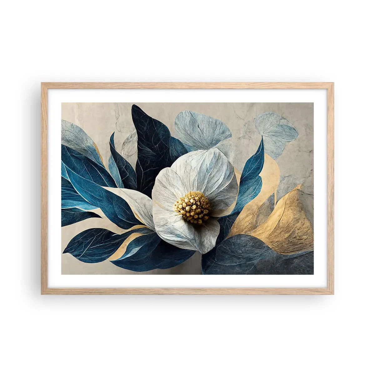 Plakat i ramme af lyst egetræ - Har et hjerte af guld - 70x50 cm