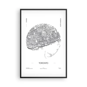 Plakat i sort ramme - Anatomi af Toronto - 61x91 cm