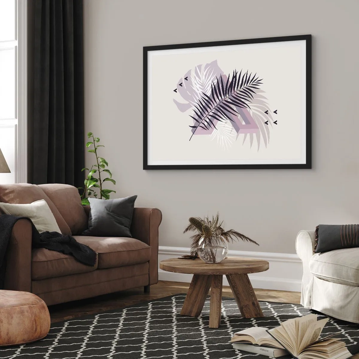 Plakat i sort ramme - Skygge af en skygge - 70x50 cm