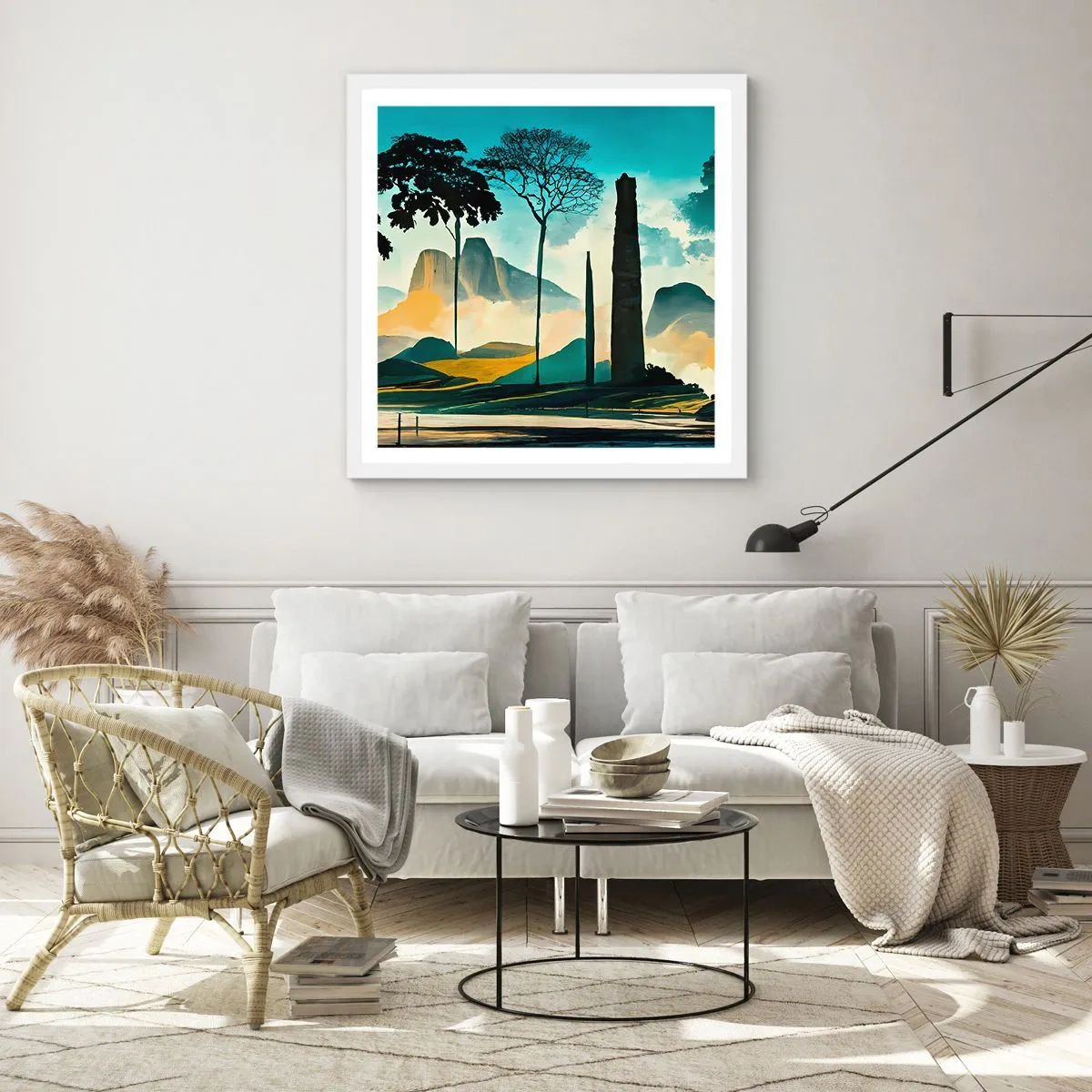 Plakat i hvid ramme - Stadig højere og højere - 30x30 cm