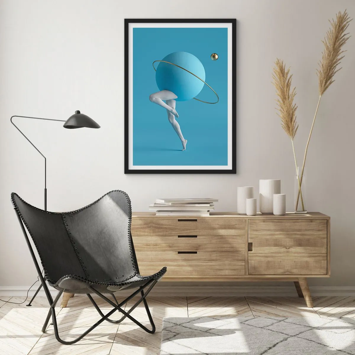 Plakat i sort ramme - Og planeterne går amok - 61x91 cm