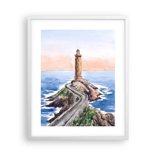 Plakat i hvid ramme - Med front mod havet - 40x50 cm