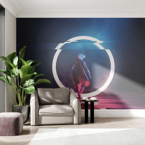 Fototapet Selvklæbende Deluxe Sticker - Mellem verdener - Futuristisk, Astronaut, Kosmos - 100x70 cm